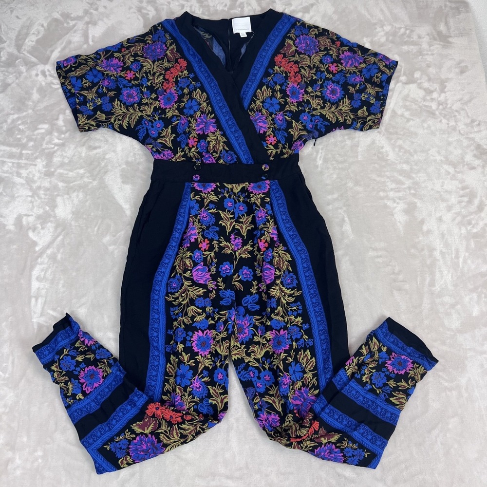 Anthropologie Ett Twa Jumpsuit‎ Womens 2 Scarf Floral Tapered Leg Boho Hippie